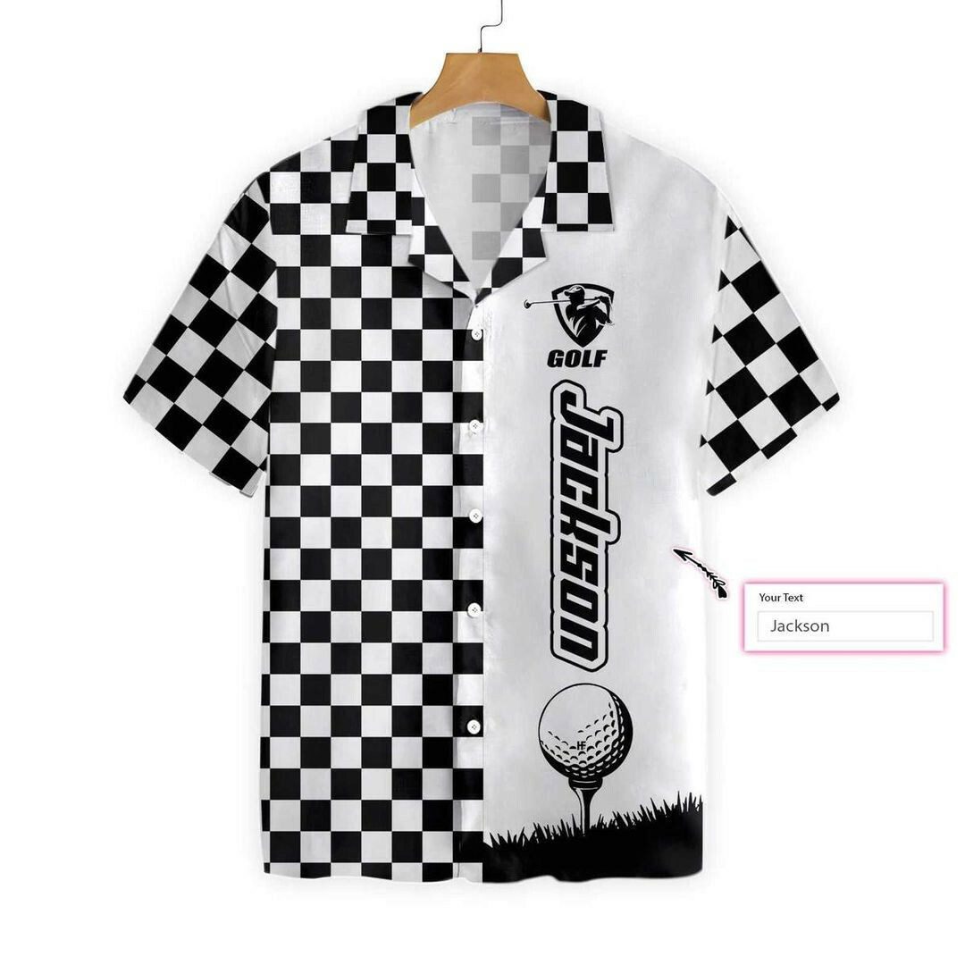 Checkboard Style Golf 3d Personalized All Over Printed Hawaiian Shirt