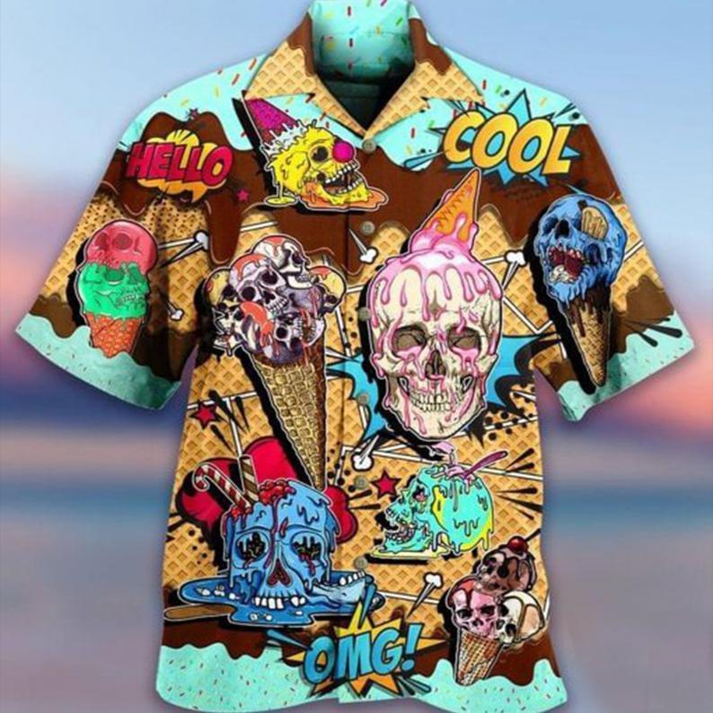 Chemise Skull Hawaiian Shirt For Men Women Adult