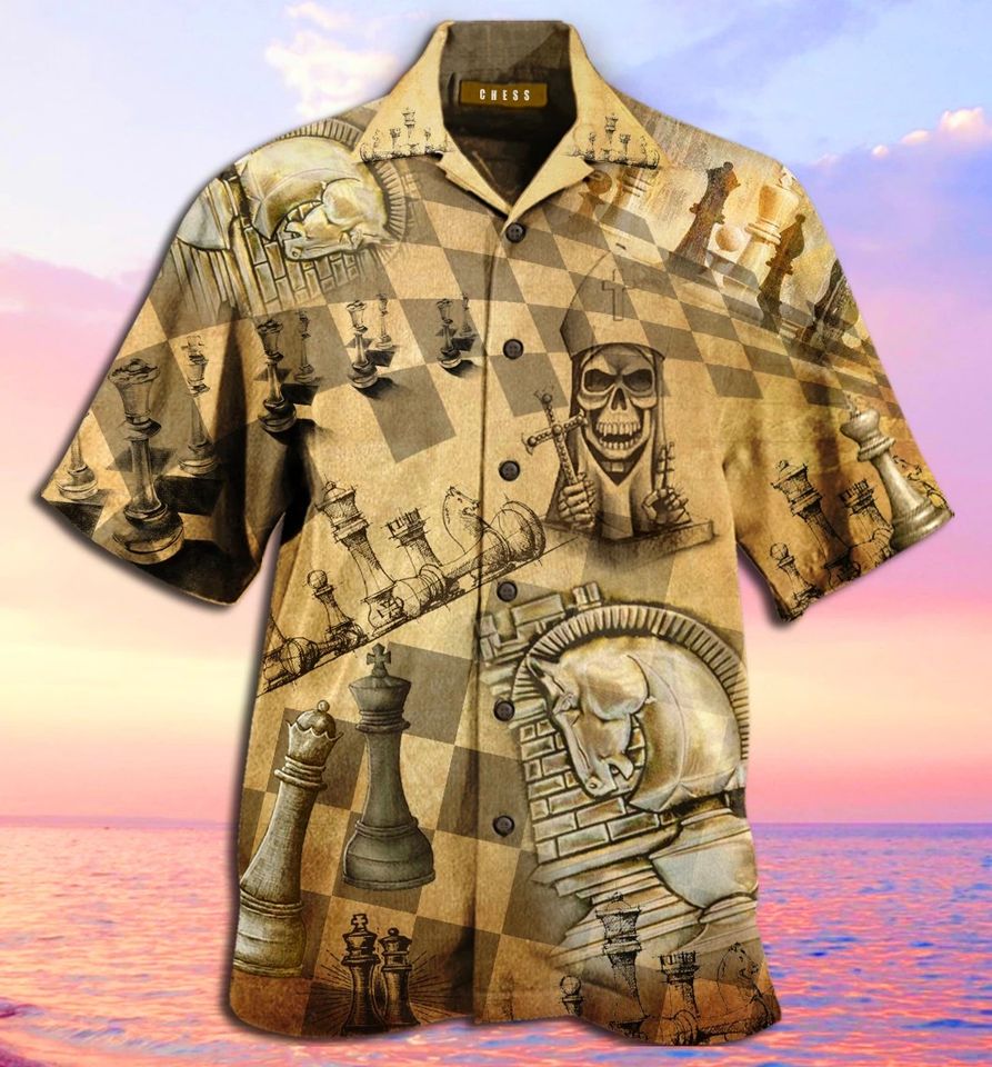 Chess Skull Hawaiian Shirt Pre