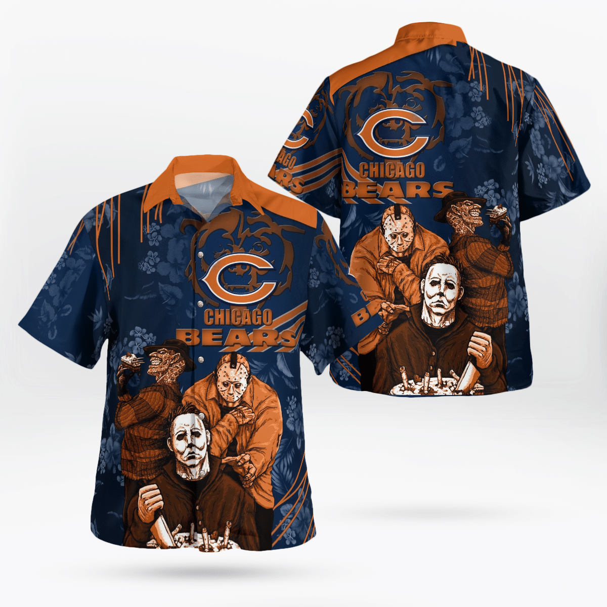 Chicago Bears Halloween Horror Hawaiian Shirt