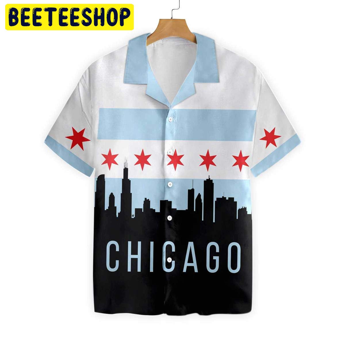 Chicago City Skyline Landmarks Trending Hawaiian Shirt-1