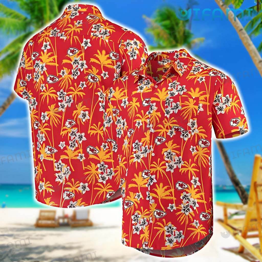 Chiefs Hawaiian Shirt Floral Coconut Tree Pattern Kansas City Gift