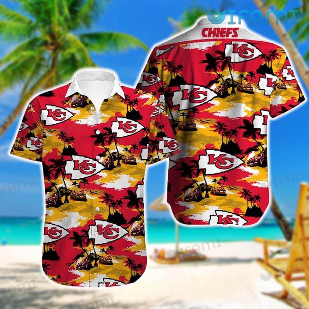 Chiefs Hawaiian Shirt Island Car Coconut Tree Kansas City Gift