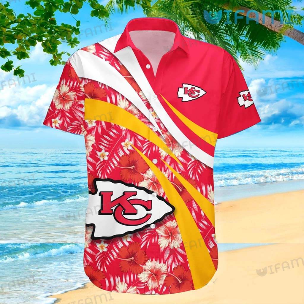 Chiefs Hawaiian Shirt Tropical Floral Logo Kansas City Chiefs Gift