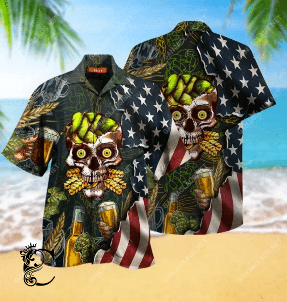 Chillicothemall Beer Skull Hawaiian Shirt-1