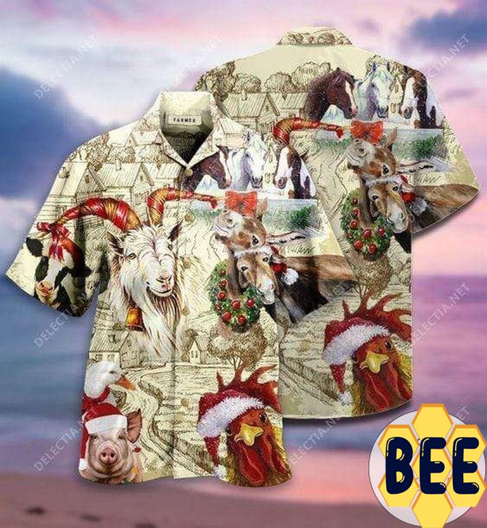 Christmas Begins On The Farm Hawaiian Shirt-1