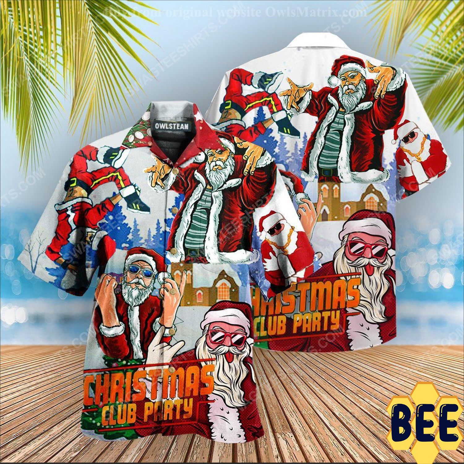 Christmas Club Party With Santa Dj Trending Hawaiian Shirt-1