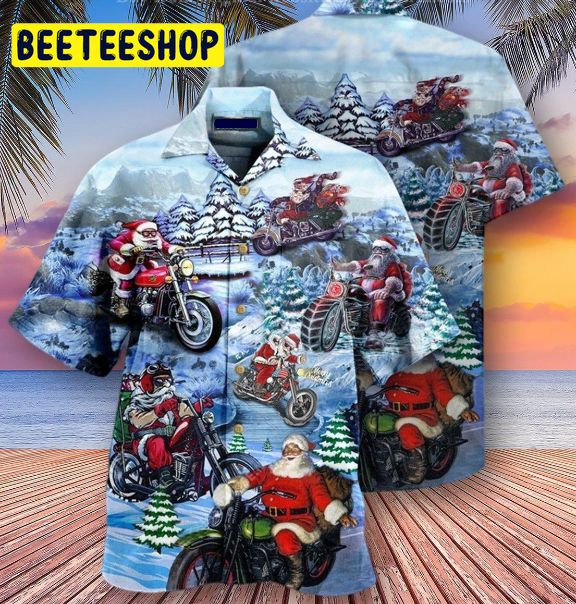 Christmas Driving With Santa Claus Trending Hawaiian Shirt-1