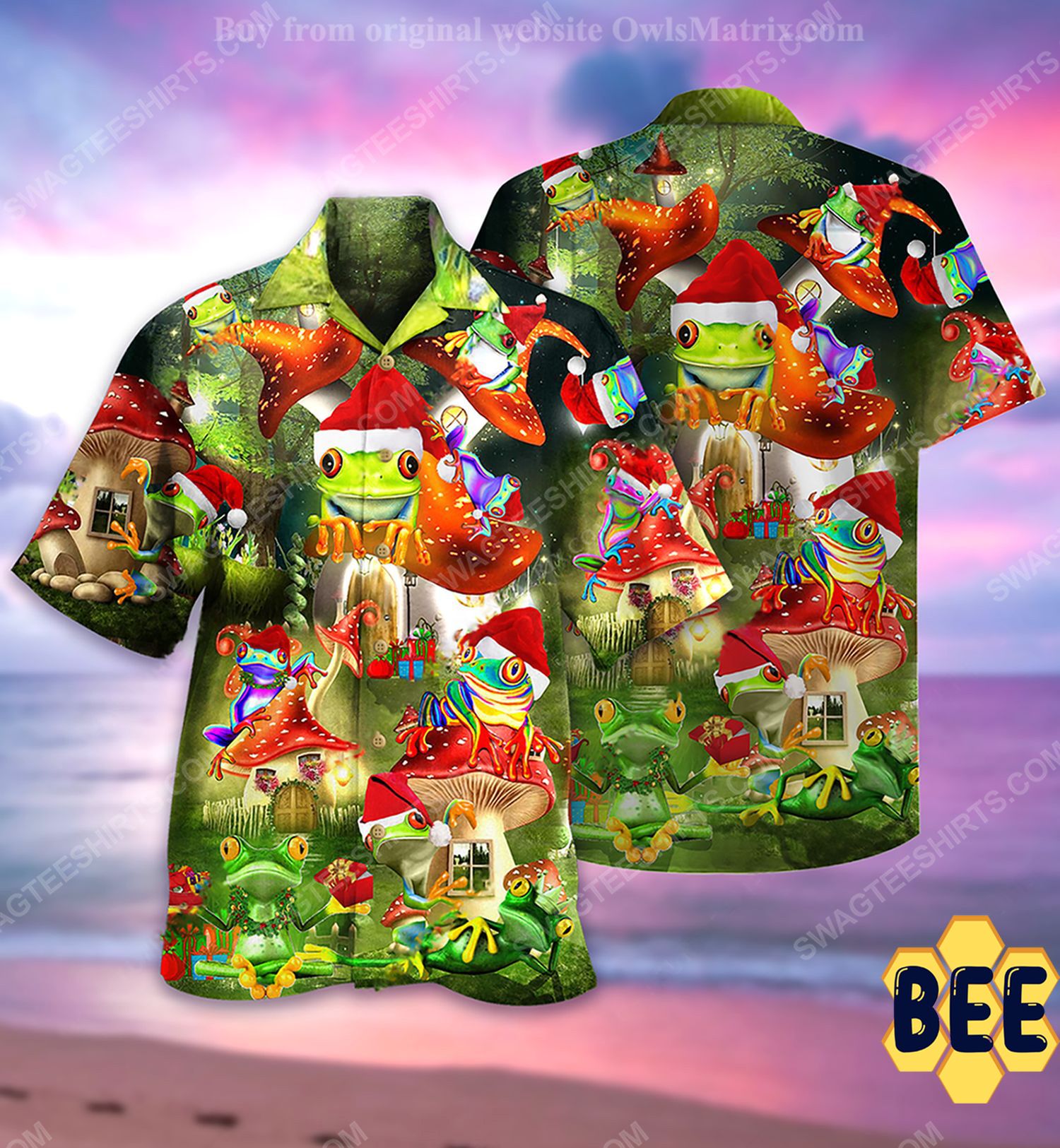 Christmas Holiday And Frog Full Print Trending Hawaiian Shirt-1