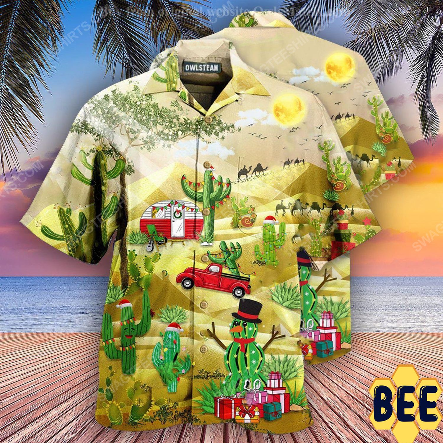 Christmas Holiday Life Is Better With Cactus Full Print Trending Hawaiian Shirt-1