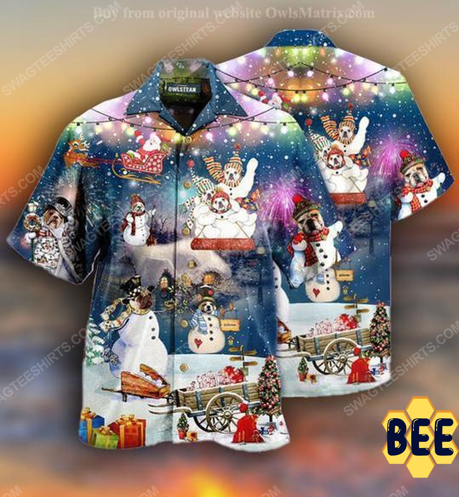 Christmas Holiday Snow Dogs Full Print Trending Hawaiian Shirt-1