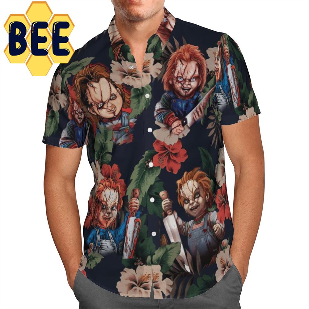 Chucky Hibicus Horror Halloween Hawaiian Shirt-1