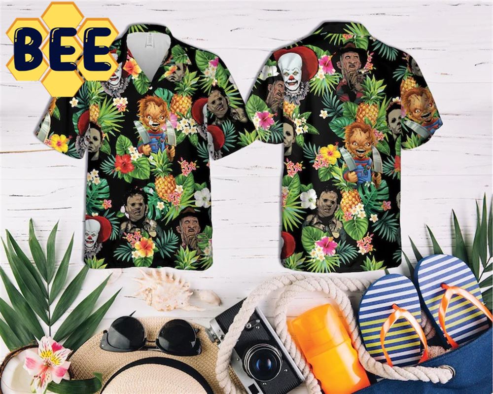 Chucky Jason Michael Freddy Horror Characters Halloween Hawaiian Shirt-1