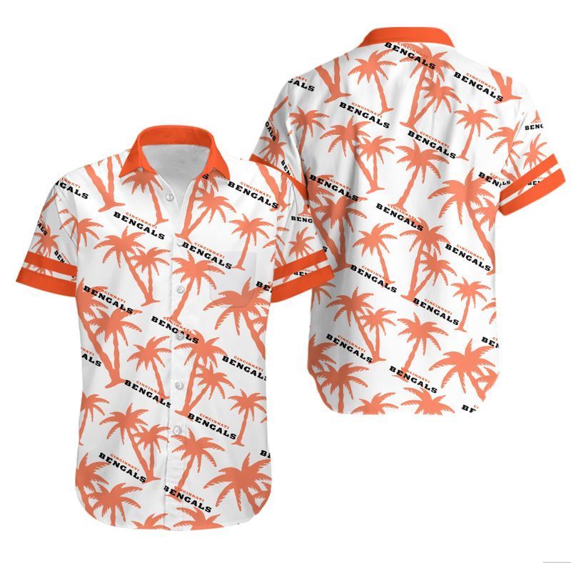 Cincinnati Bengals Coconut Tree Nfl Hawaiian Shirt For Fans-1