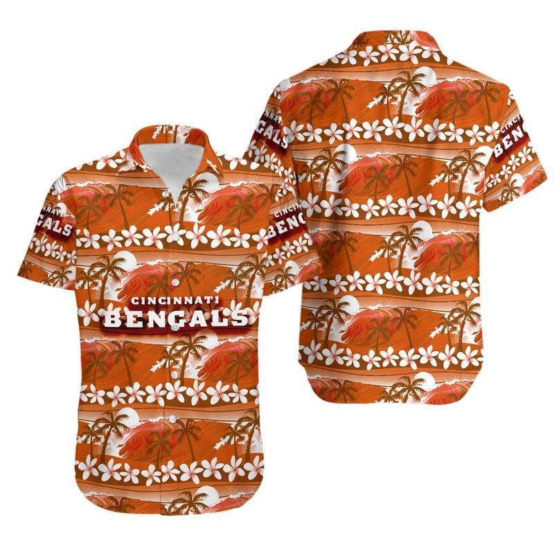 Cincinnati Bengals Coconut Trees Nfl Hawaiian Shirt For Fans 01-1