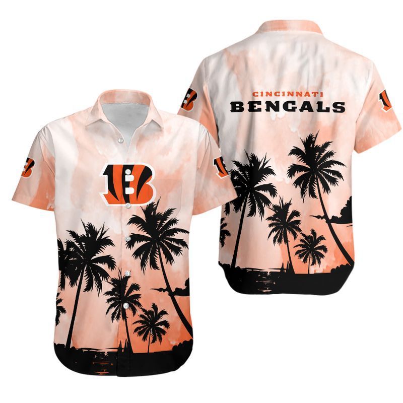 Cincinnati Bengals Coconut Trees Nfl Hawaiian Shirt For Fans-1