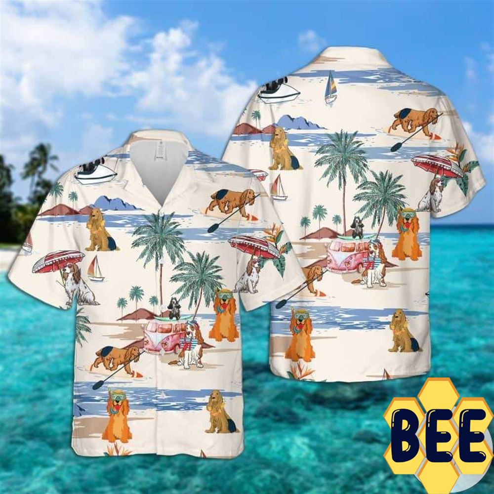 Cocker Spaniel Summer Beach Hawaiian Shirt-1