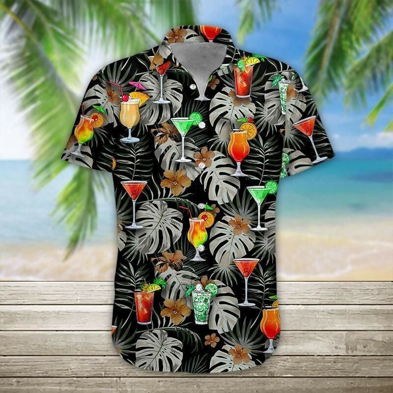 Cocktail 3d All Over Printed Hawaiian Shirt