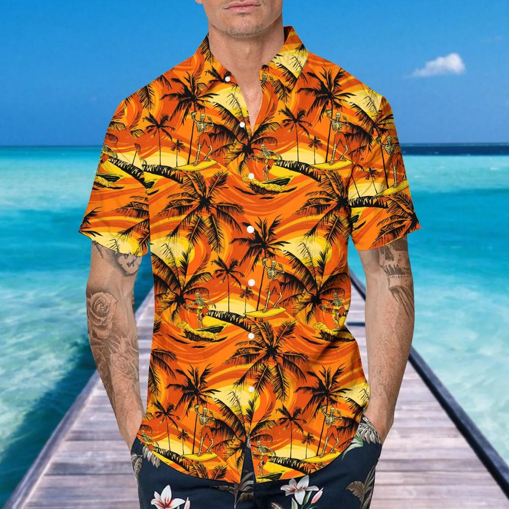 Coconut Tree Skull Hawaiian Shirt