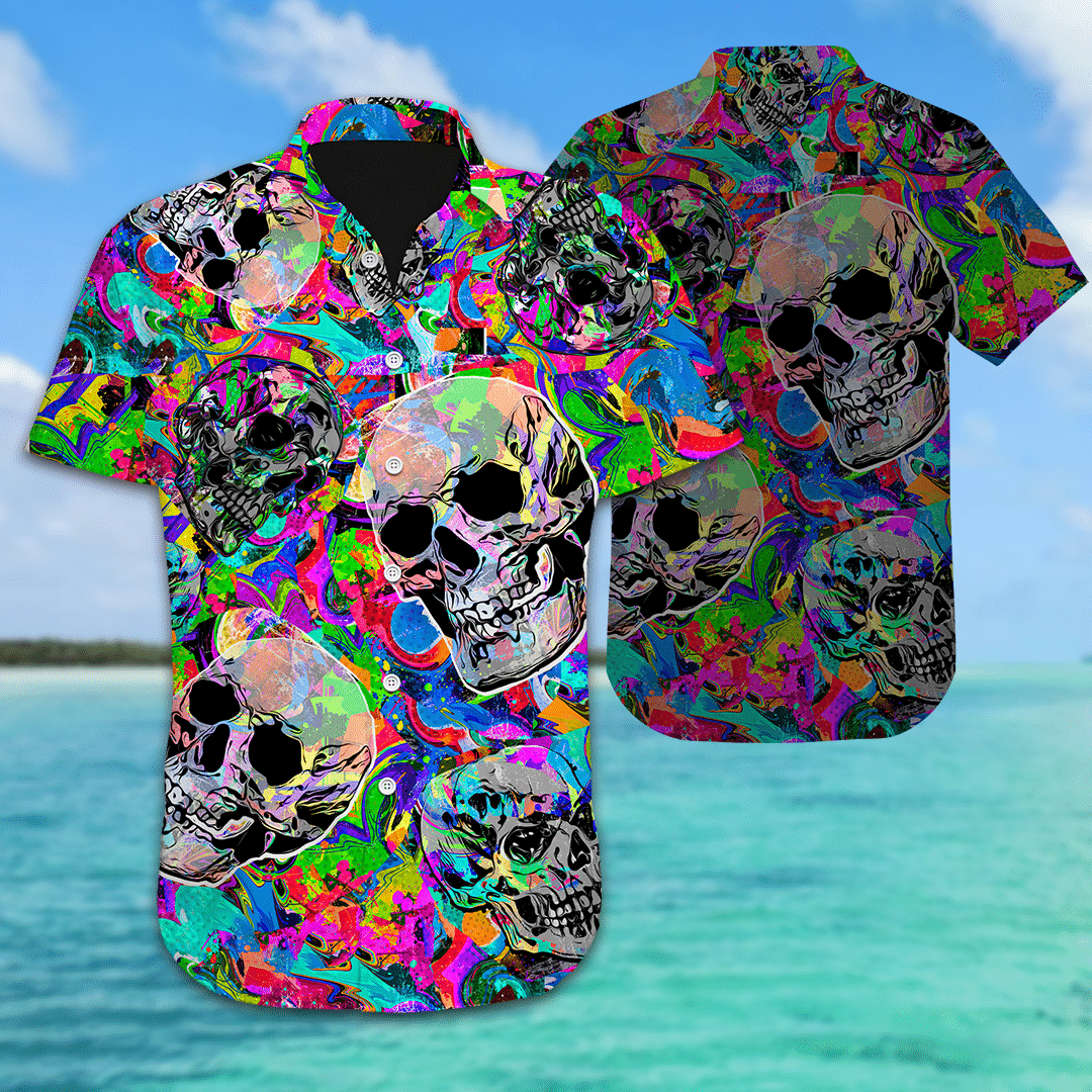 Colorful Skull Hawaiian Shirt