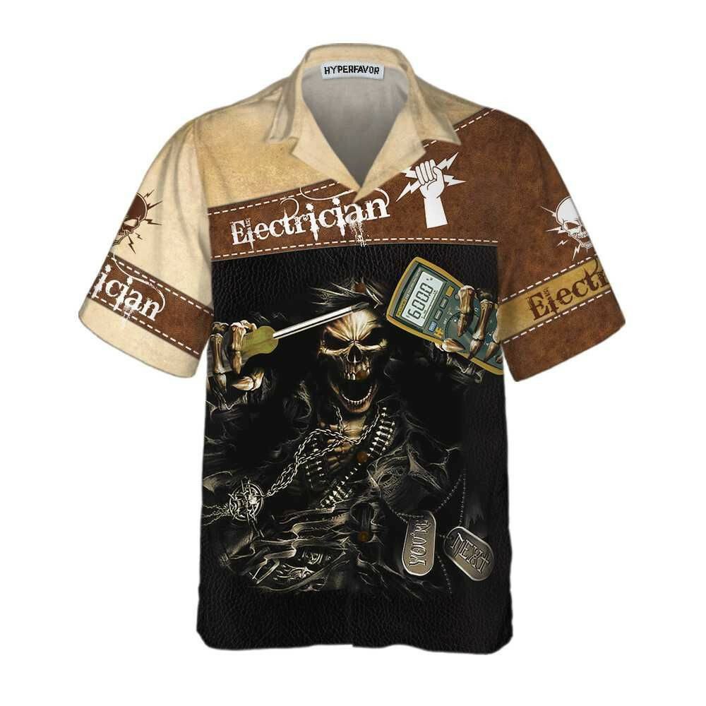 Cool Skull Electrician Hawaiian Shirt