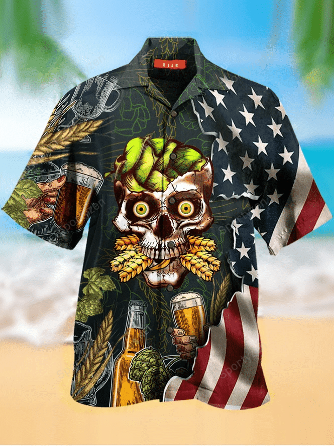 Cool Skull Hop Barley Halloween Hawaiian Aloha Shirts