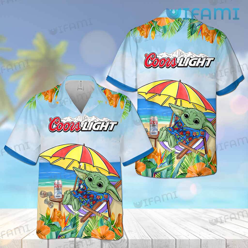 Coors Light Hawaiian Shirt Baby Yoda Beer Lovers Gift