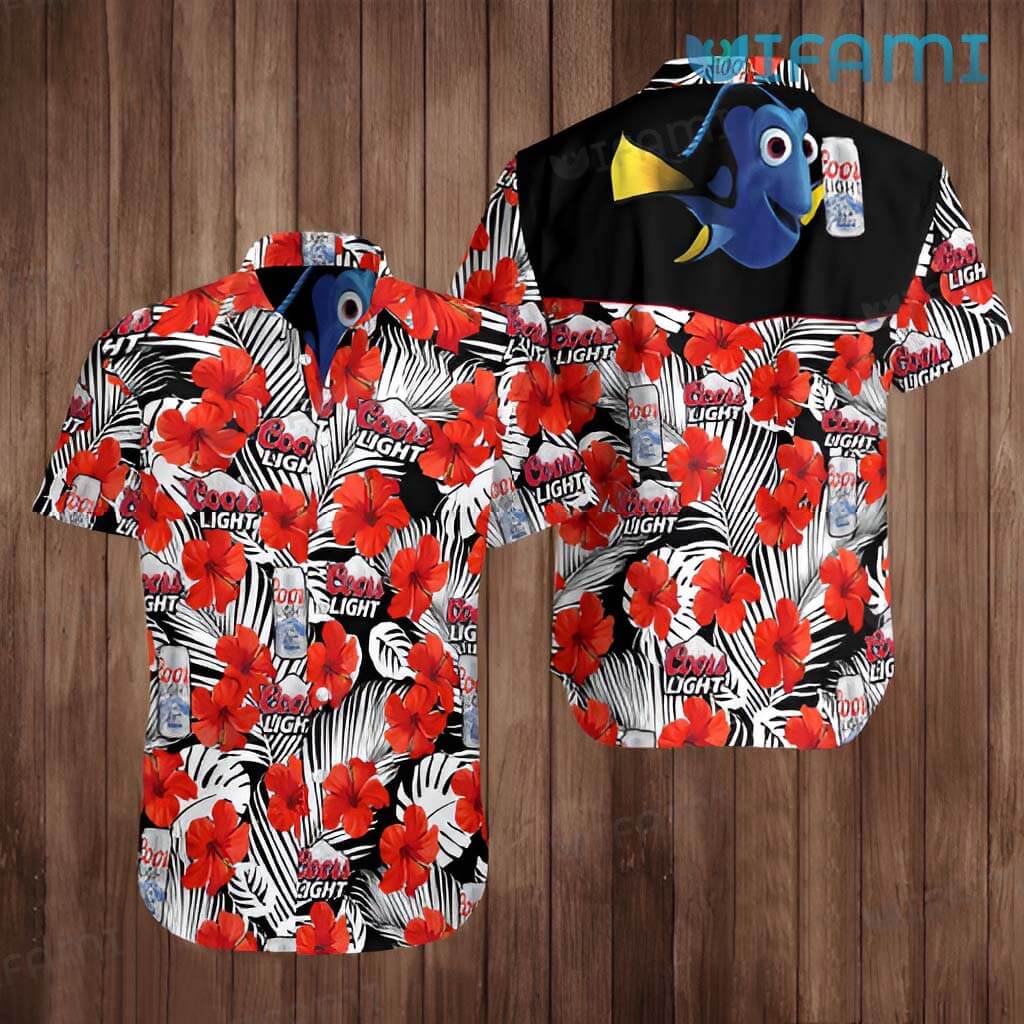 Coors Light Hawaiian Shirt Dory Hibiscus Beer Lovers Gift