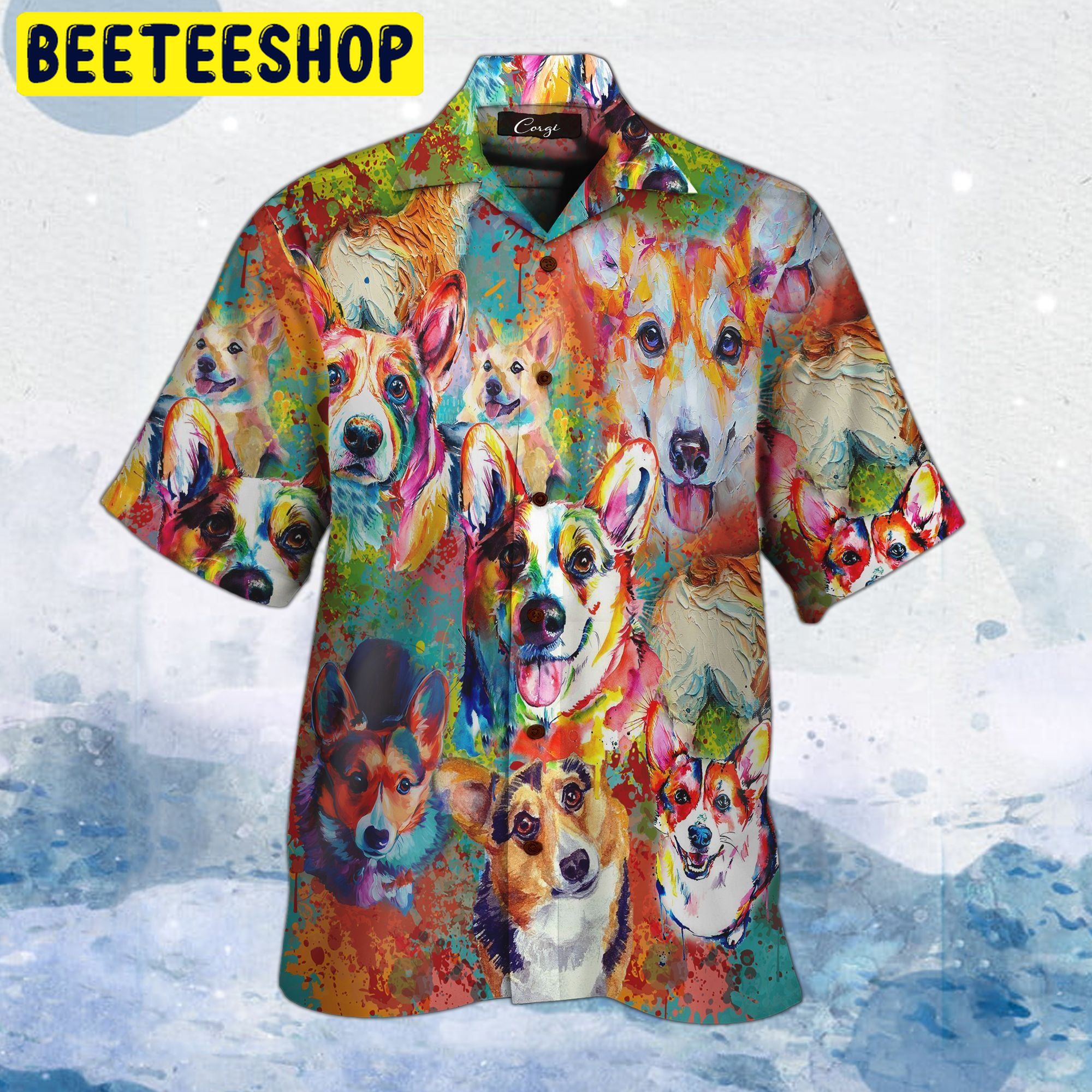 Corgi Colorfull 3d All Over Printed Trending Hawaiian Shirt-1