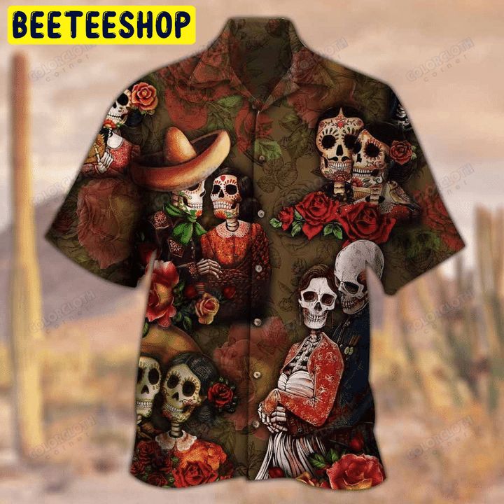 Couple Skull – Day Of The Dead Trending Hawaiian Shirt-1