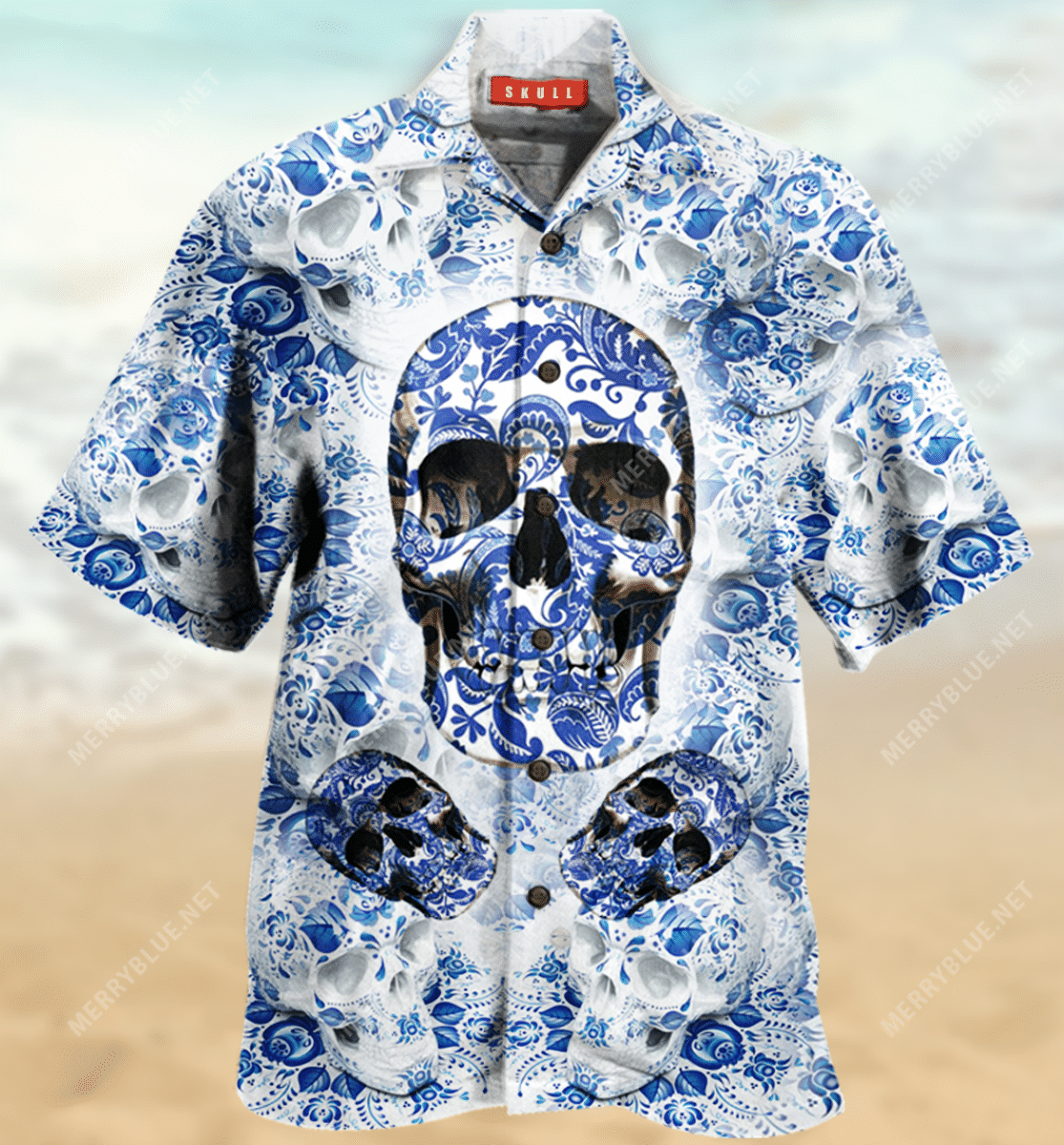 Cover Your Body With Amazing Blue Skull Unisex Hawaiian Shirt