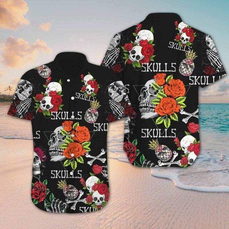 Cover Your Body With Amazing Floral Skull Tropical Hawaiian Aloha Shirt