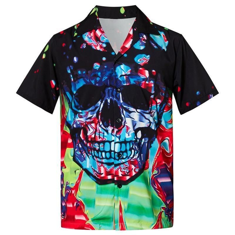 Cover Your Body With Amazing Mens Hawaiian Shirts Skull-1