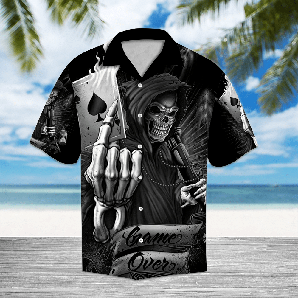 Cover Your Body With Amazing Skull Ace Card 3d All Over Hawaiian Shirt