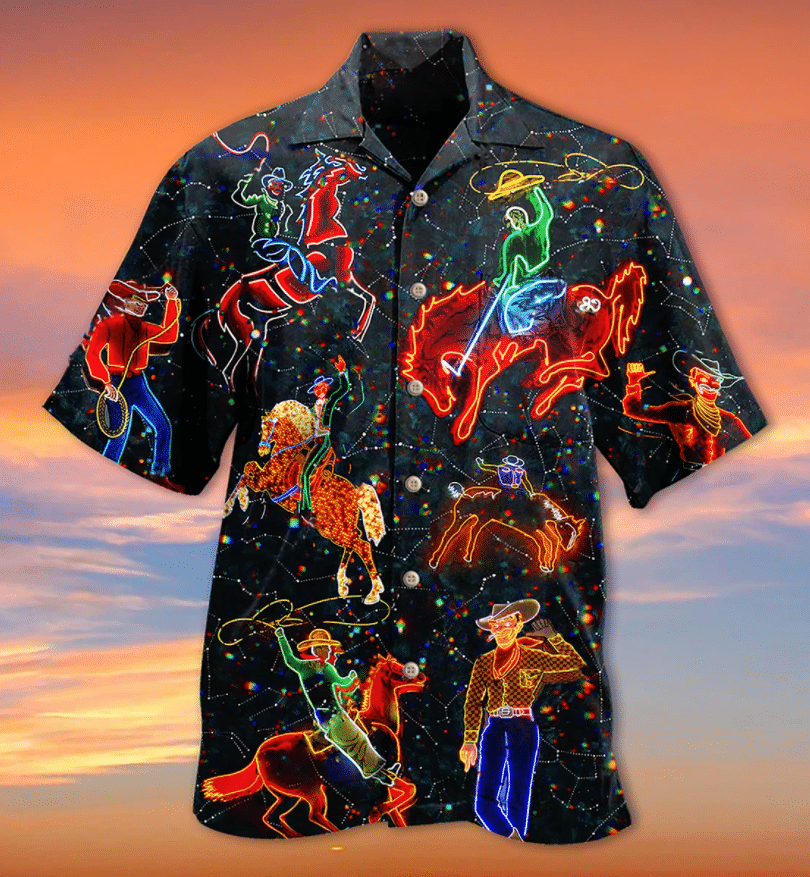 Cowboy And Horse 3d All Over Printed Hawaiian Shirt