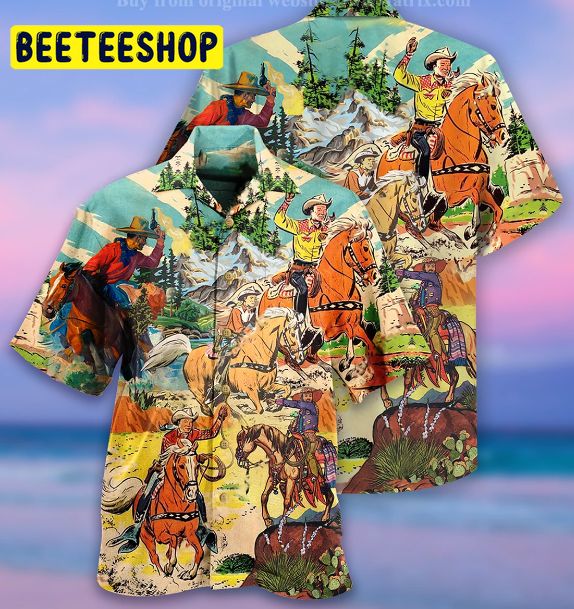 Cowboy Real Men Ride Horse Trending Hawaiian Shirt-1