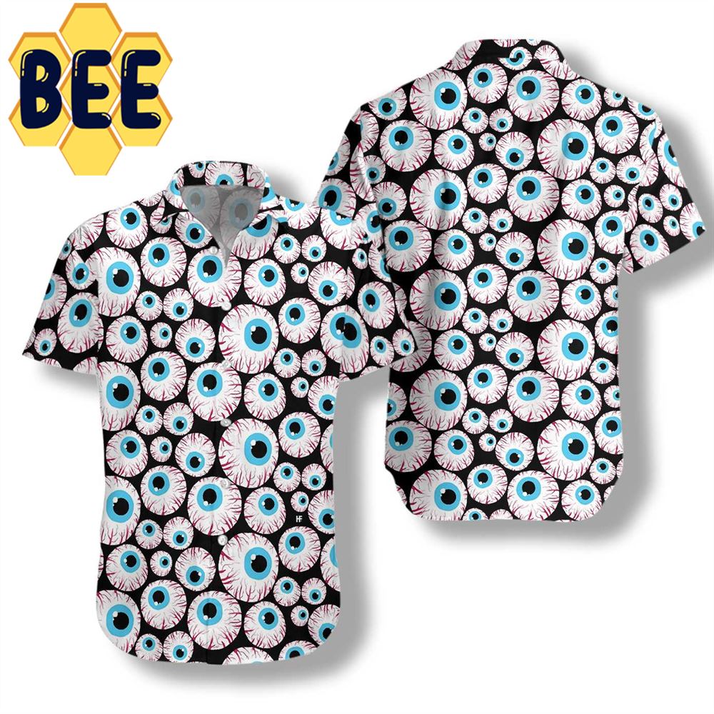 Creepy Eyeballs Halloween Hawaiian Shirt-1