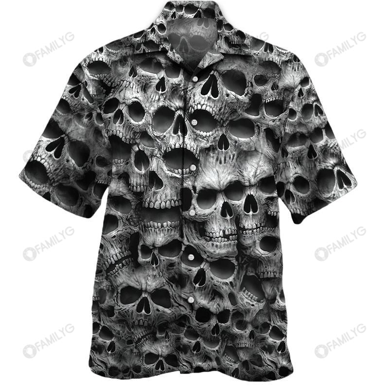 Creepy Skull Art – Skull Unisex Hawaiian Shirt Summer Hawaiian