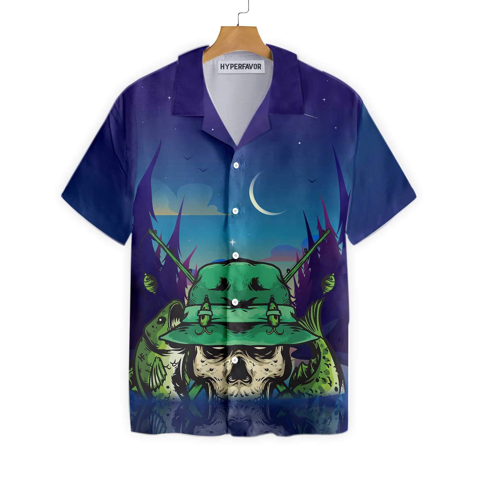 Creepy Skull Go Fishing Hawaiian Shirt Fishing Apparel For Fisher Unique Gift For Fishers