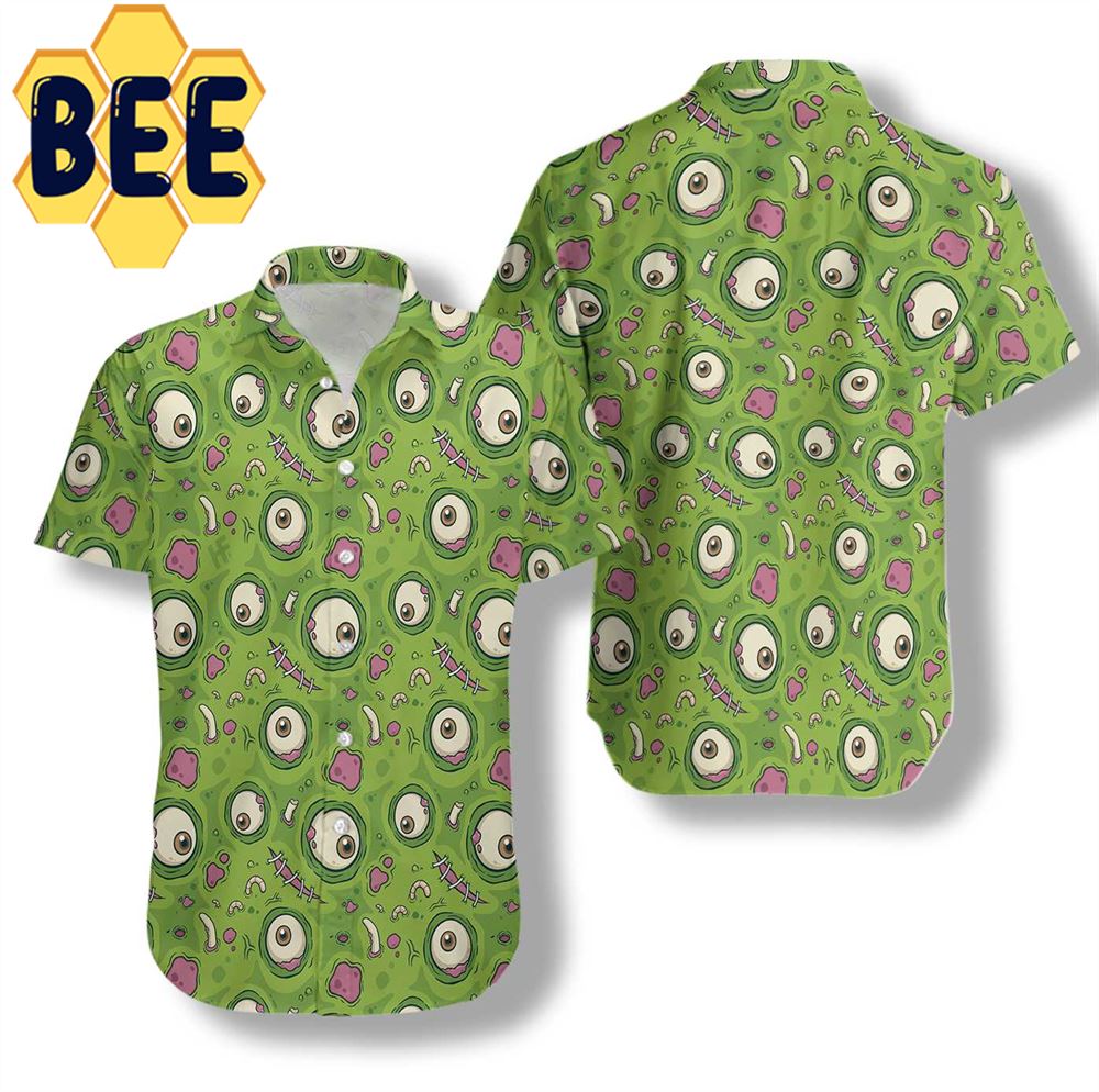 Creepy Zombie Skin Halloween Hawaiian Shirt-1