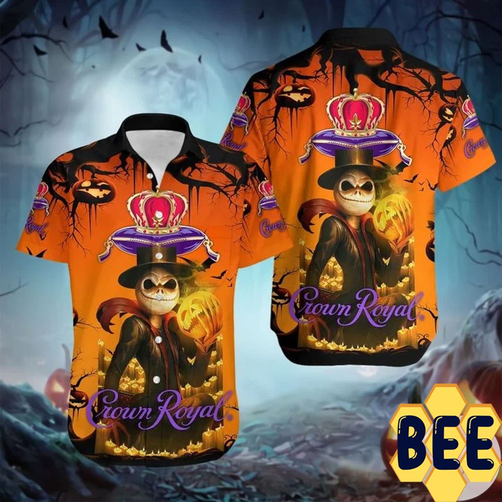 Crown Royal Skeleton Halloween Hawaiian Shirt-1