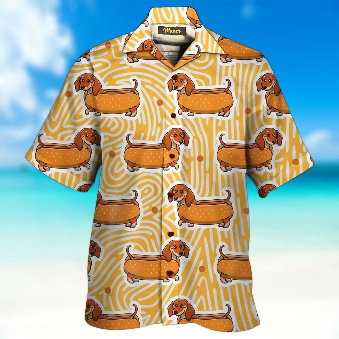 Dachshund Hot Dog 3d All Over Printed Hawaiian Shirt And Short