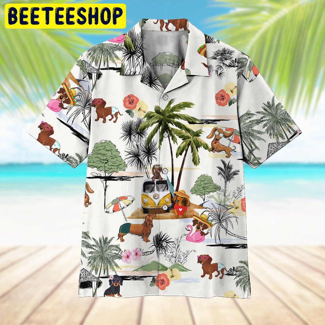 Dachshund Tropical Trending Hawaiian Shirt-1