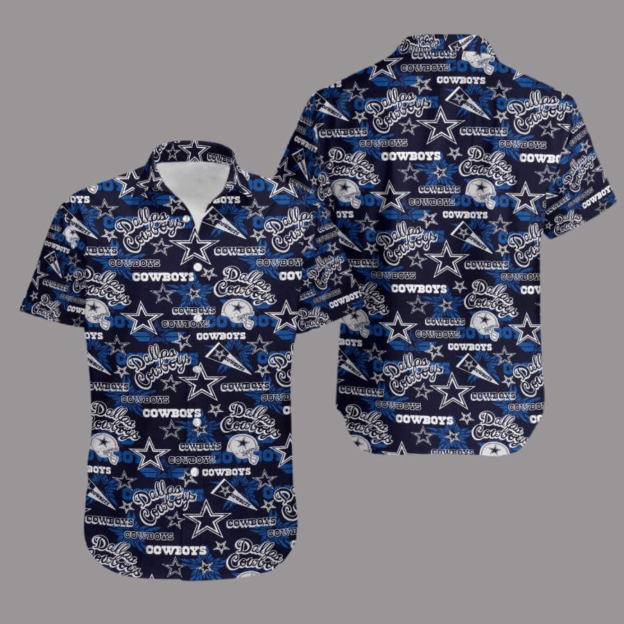 Dallas Cowboys Retro Hawaiian Shirt For Fans-1