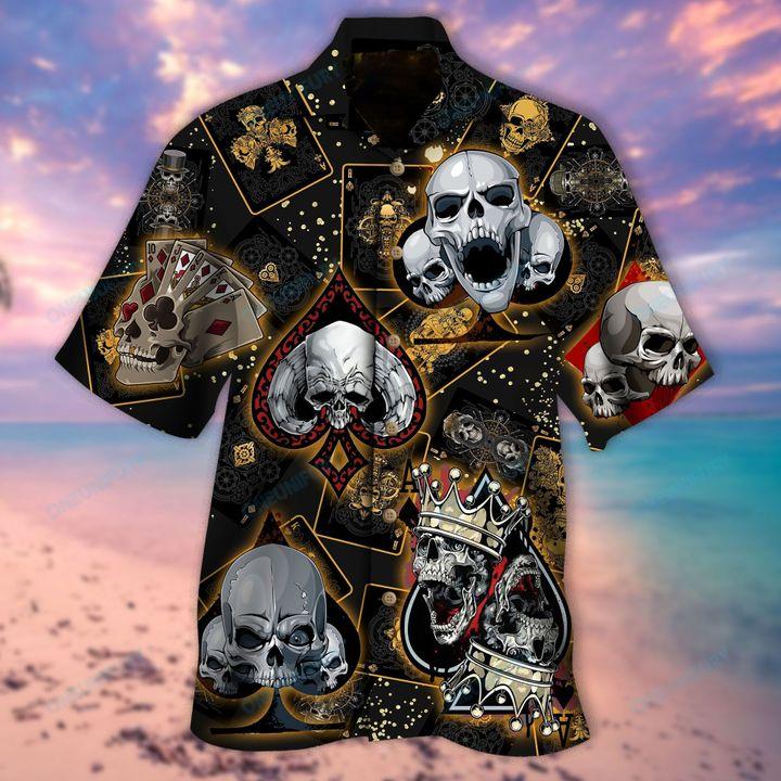 Dangerous Skull Poker Hawaiian Shirt Unisex Adult Hw6189-1