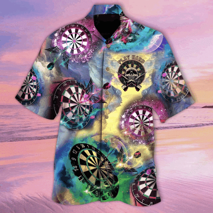 Darts Play Hard Skull Hawaiian Shirt For Men Women Adult Hw5998-1