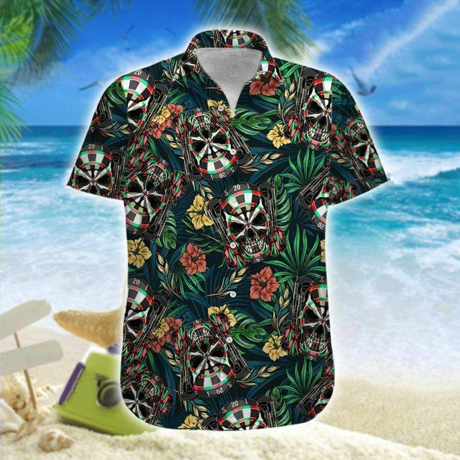 Darts Skull Hawaiian Shirt