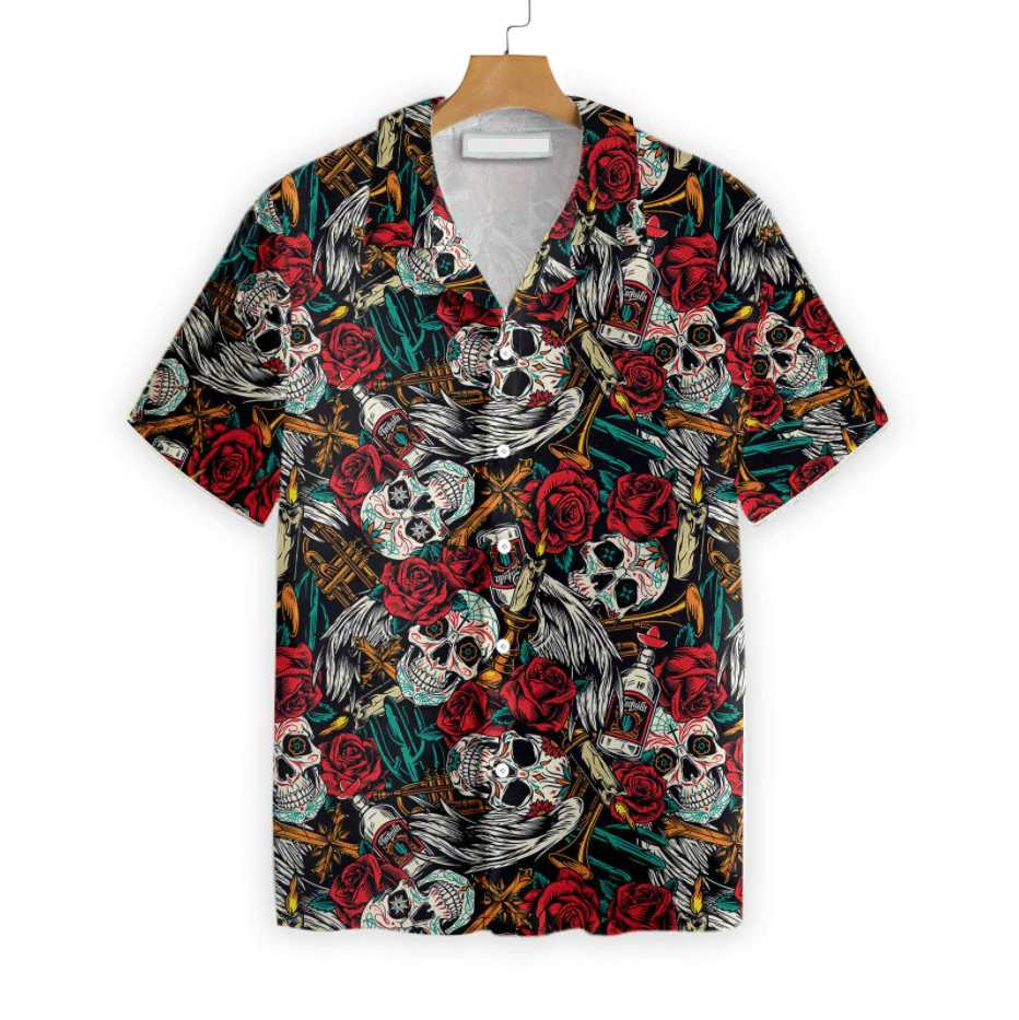 Day Of The Dead Skull Hawaiian Shirt