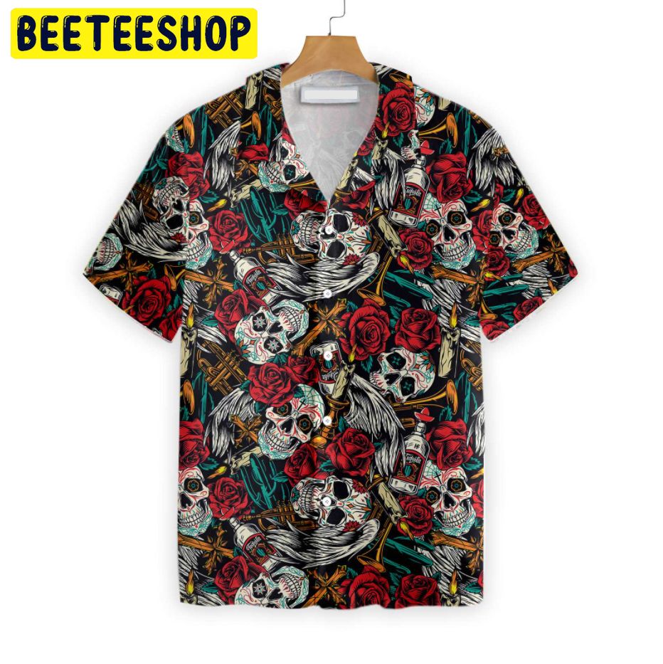 Day Of The Dead Skull Trending Hawaiian Shirt-1