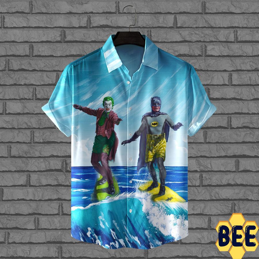 Dc Batman And Joker Surfing Trending Hawaiian Shirt-1